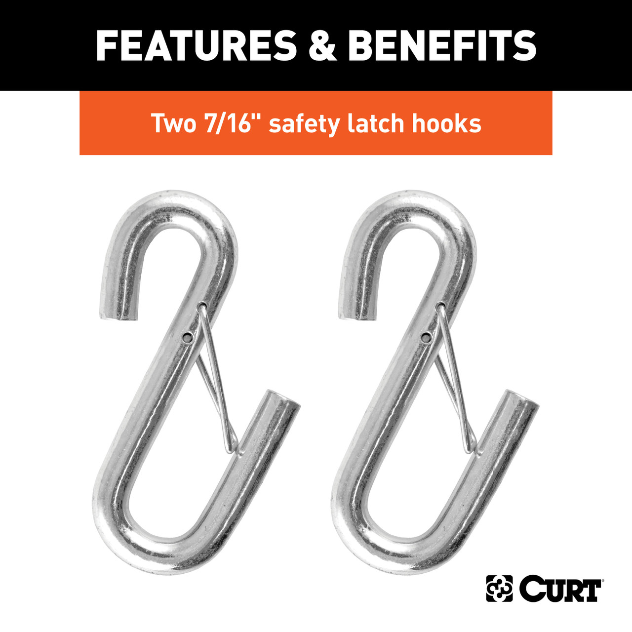 CURT 44-1/2" Safety Cables with 2 Snap Hooks (5,000 lbs, Vinyl-Coated, 2-Pack) Trailer Hitch thumbnail 3