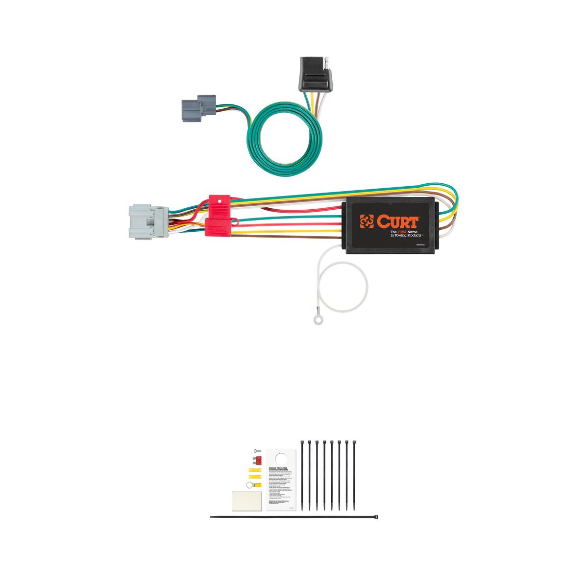 CURT Custom 4-Flat, Select Honda Element, OEM Tow Package Required Trailer Connector Kit thumbnail 0