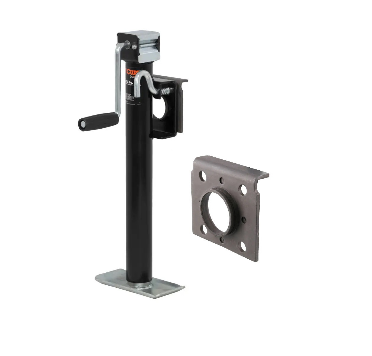 CURT Bracket-Mount Swivel Jack with Top Handle (2,000 lbs, 15" Travel) Trailer Jack thumbnail 0