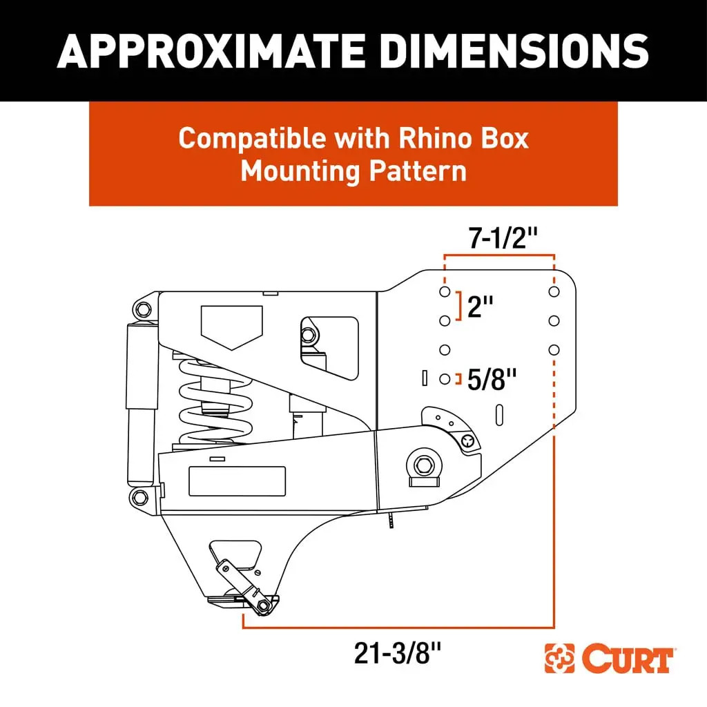 CURT 20K Helux Coil-Spring Gooseneck Pin Box Gooseneck to Fifth Wheel, 2,700 lbs. Pin Weight Capacity 2024044574 thumbnail 2