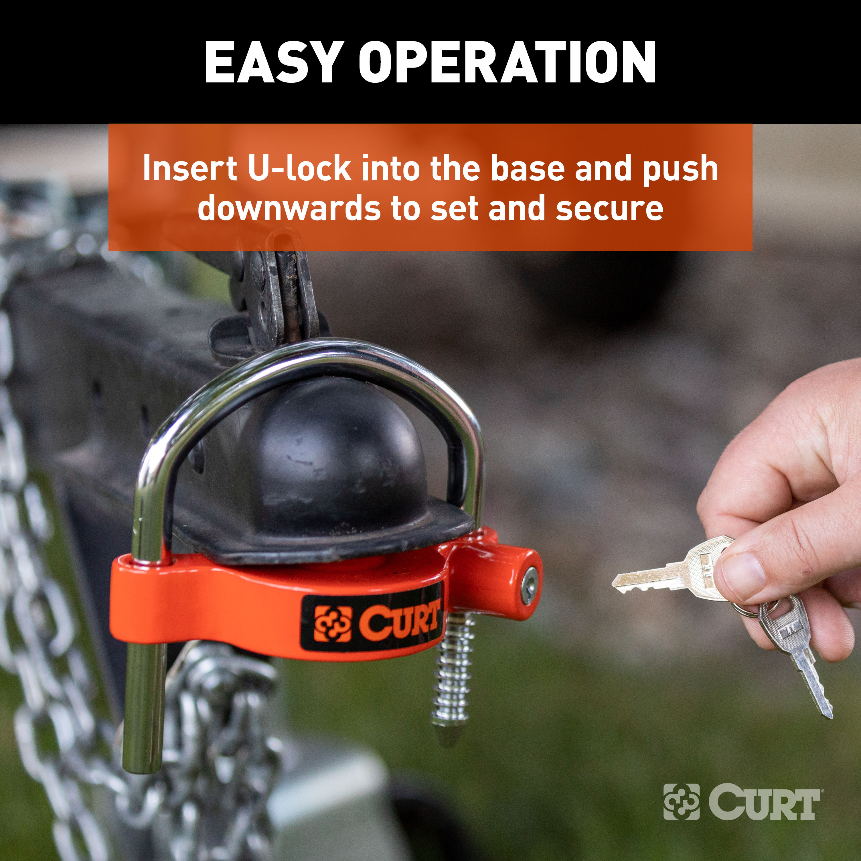 CURT Universal Trailer Coupler Lock, Keyed Alike 23090-KA thumbnail 4