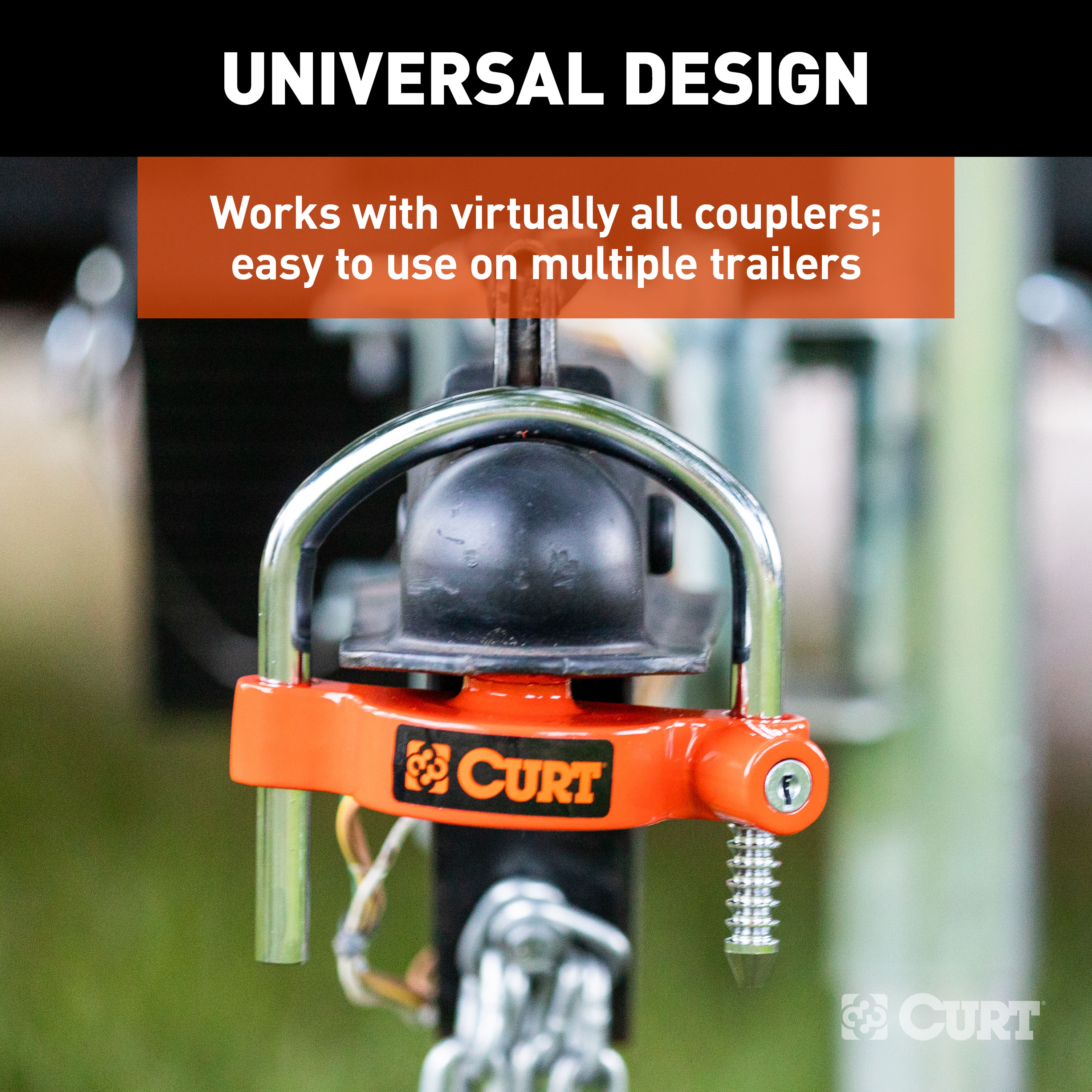 CURT Universal Trailer Coupler Lock, Keyed Alike 23090-KA thumbnail 5