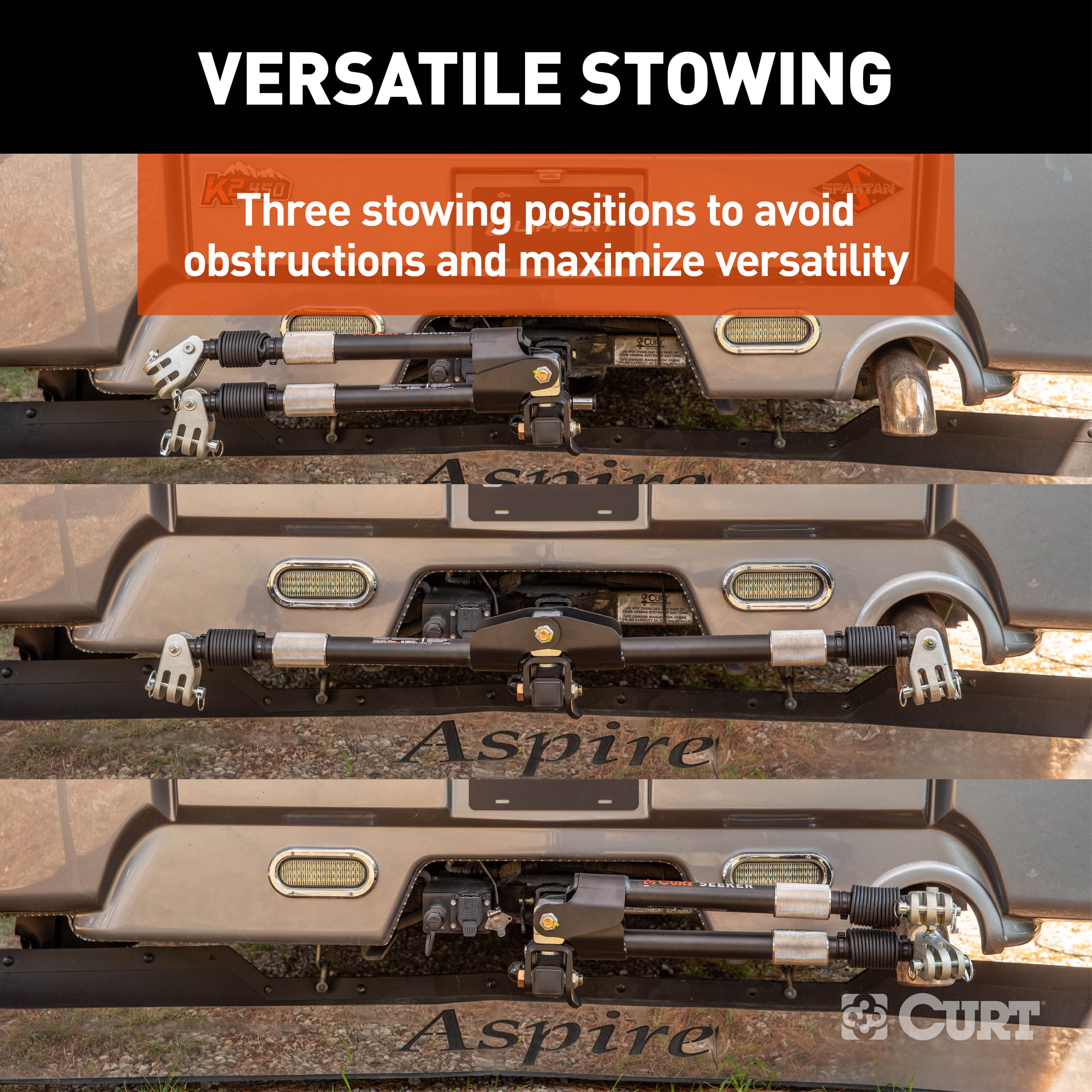 CURT 70012 Seeker Steel RV Tow Bar, 10,000 Pounds, 2-Inch Shank thumbnail 5