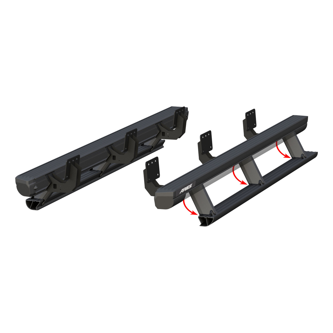 ARIES ActionTrac 87.6" Powered Running Boards, Select Ram 1500 Crew Cab Step Nerf Bar Kit thumbnail 1