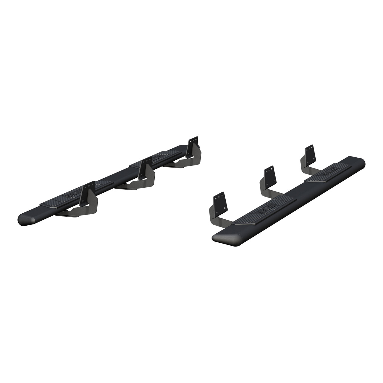 ARIES AscentStep 5-1/2" x 91" Black Steel Running Boards, Select Ram 1500 Crew Cab Step Nerf Bar Kit thumbnail 1