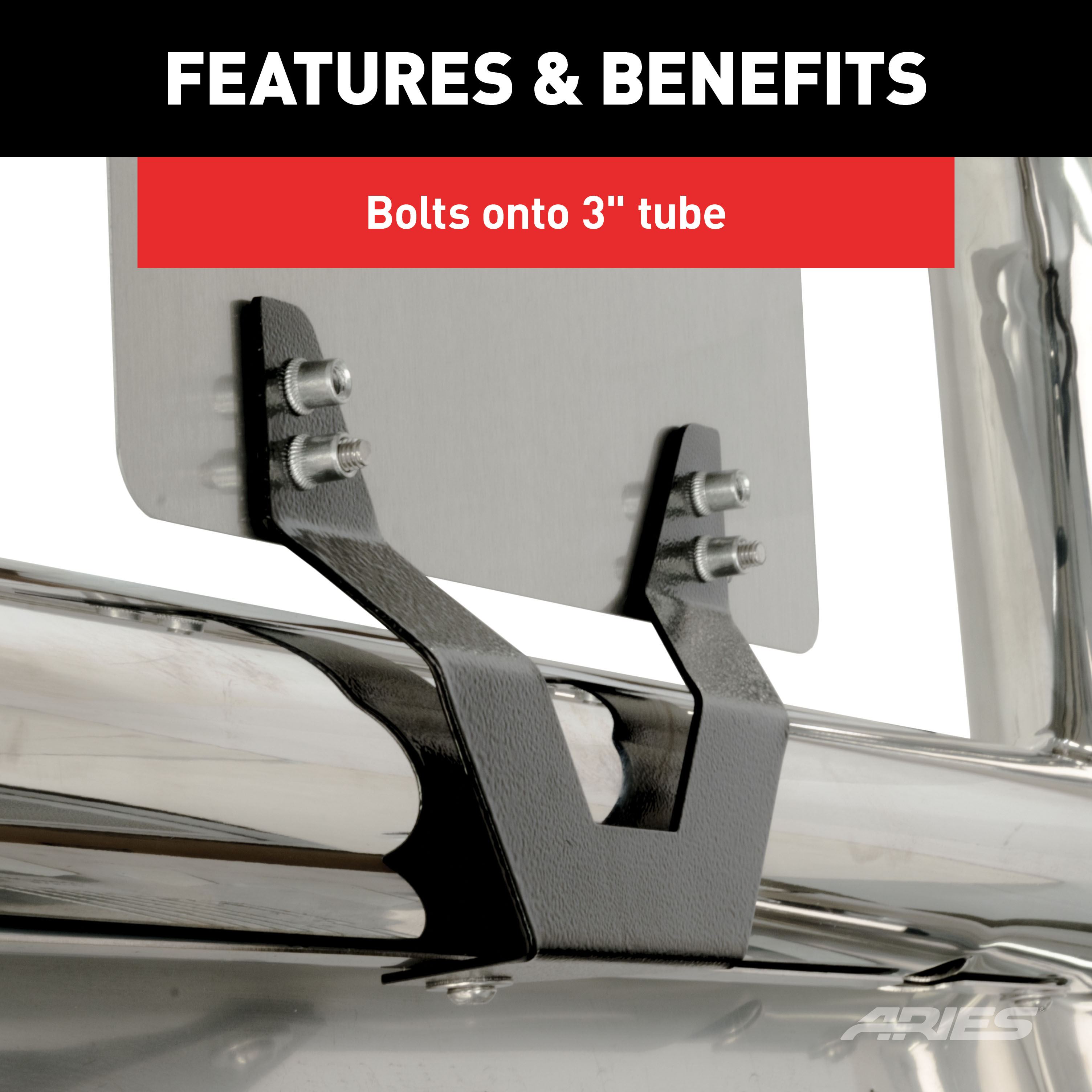 ARIES 3" Bull Bar License Plate Bracket License Plate Bracket thumbnail 2