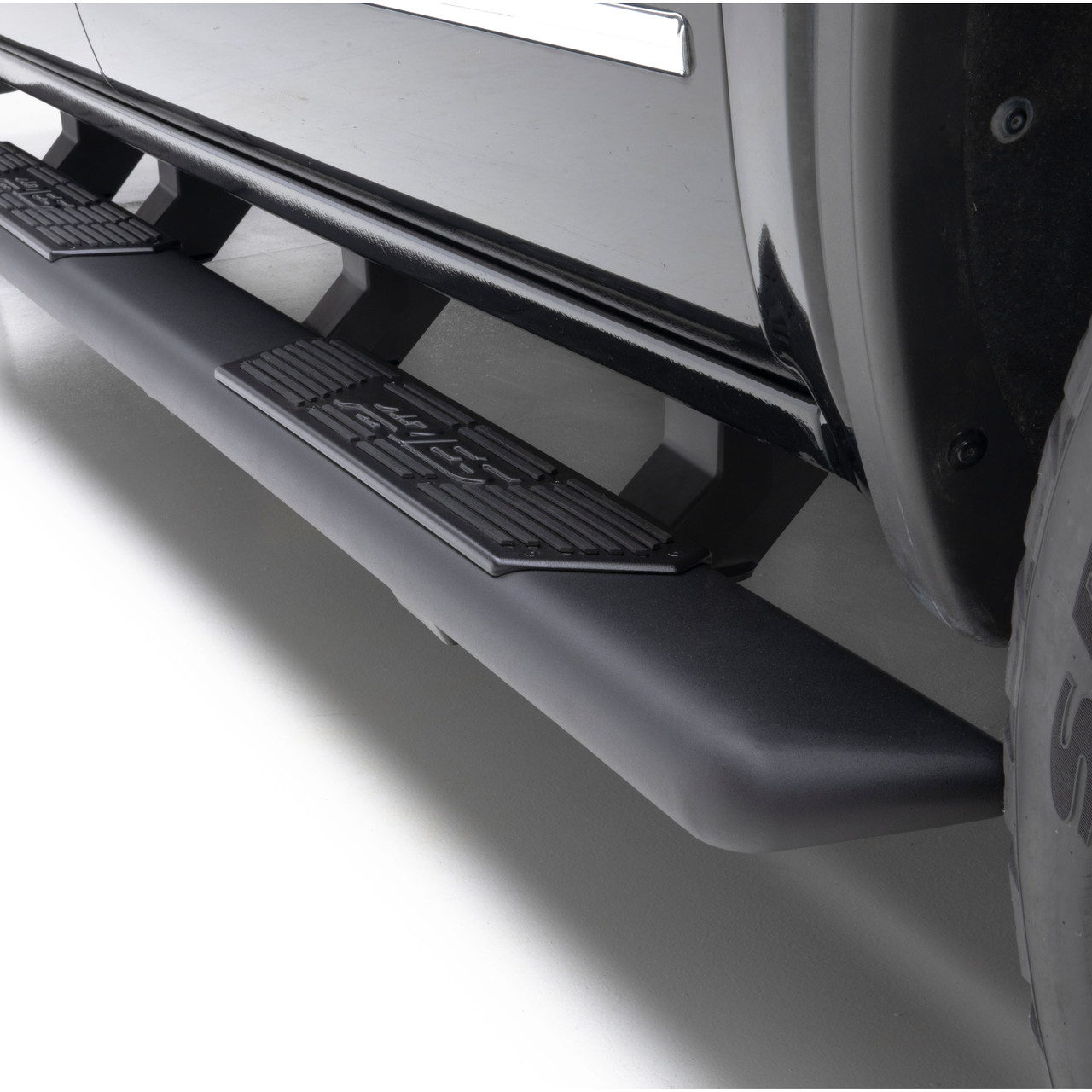 ARIES AscentStep 5-1/2" x 85" Black Steel Running Boards, Select Ford F-150 Step Nerf Bar Kit thumbnail 0