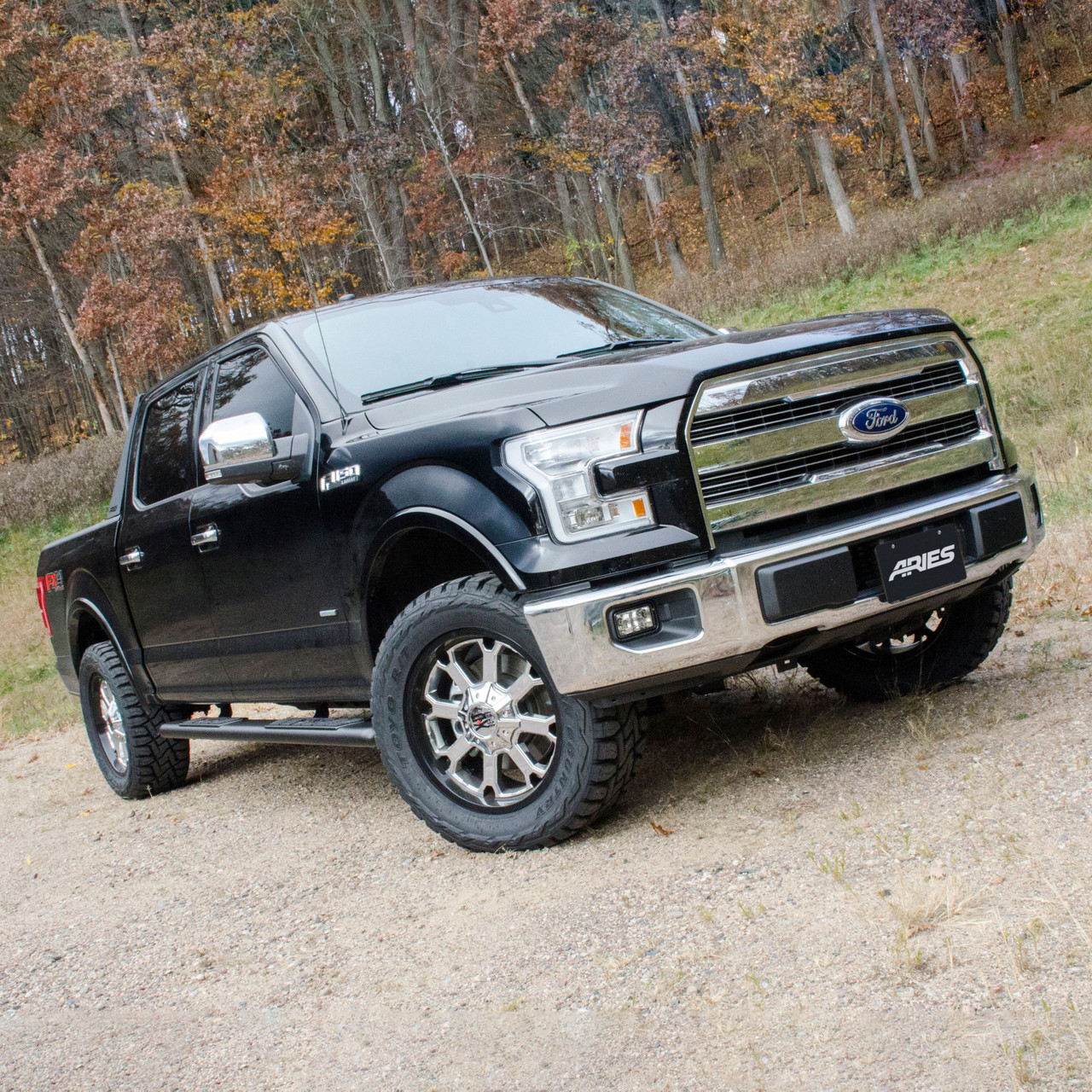 ARIES AscentStep 5-1/2" x 85" Black Steel Running Boards, Select Ford F-150 Step Nerf Bar Kit thumbnail 8
