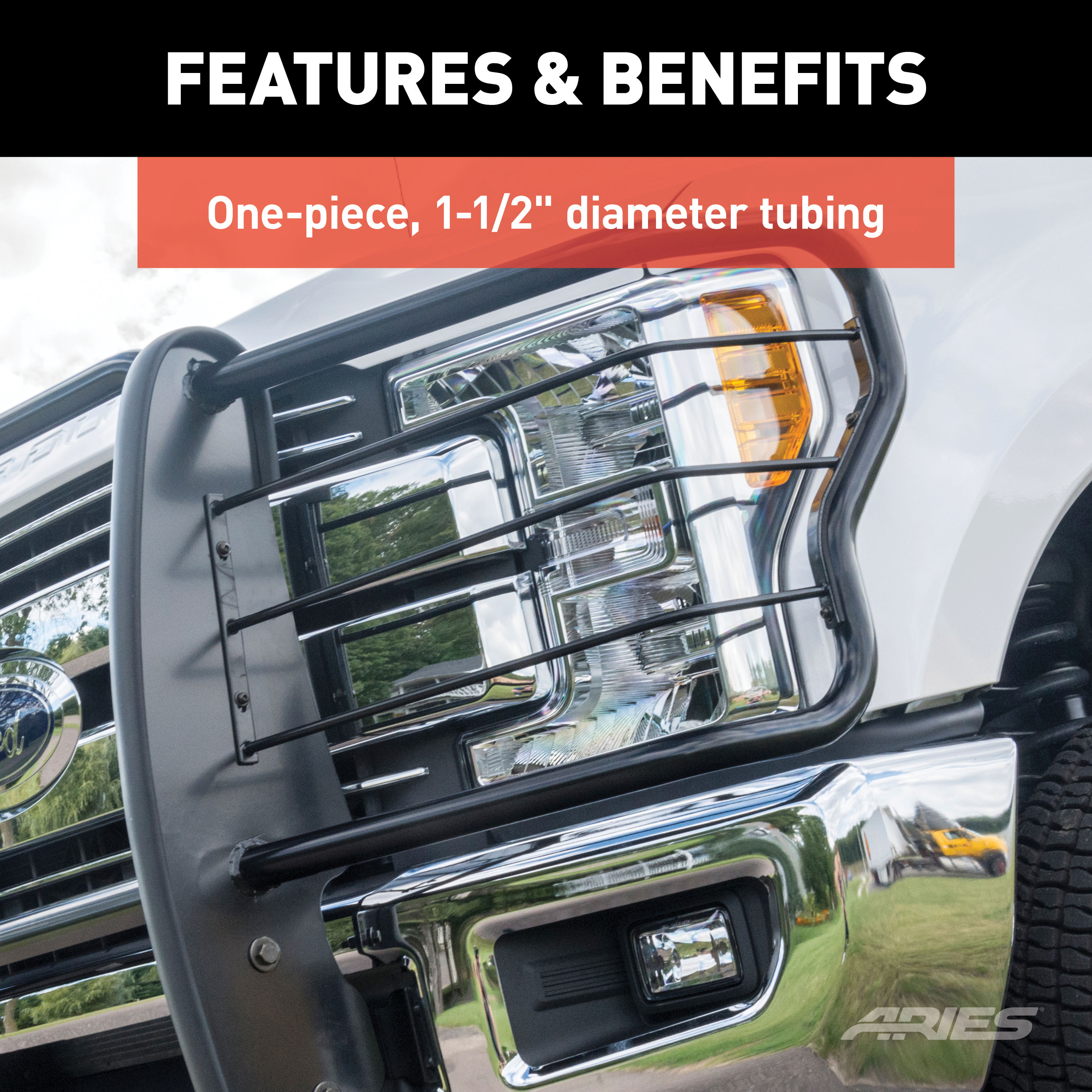 ARIES Black Steel Grille Guard, Select Toyota Land Cruiser Grille Guard thumbnail 5