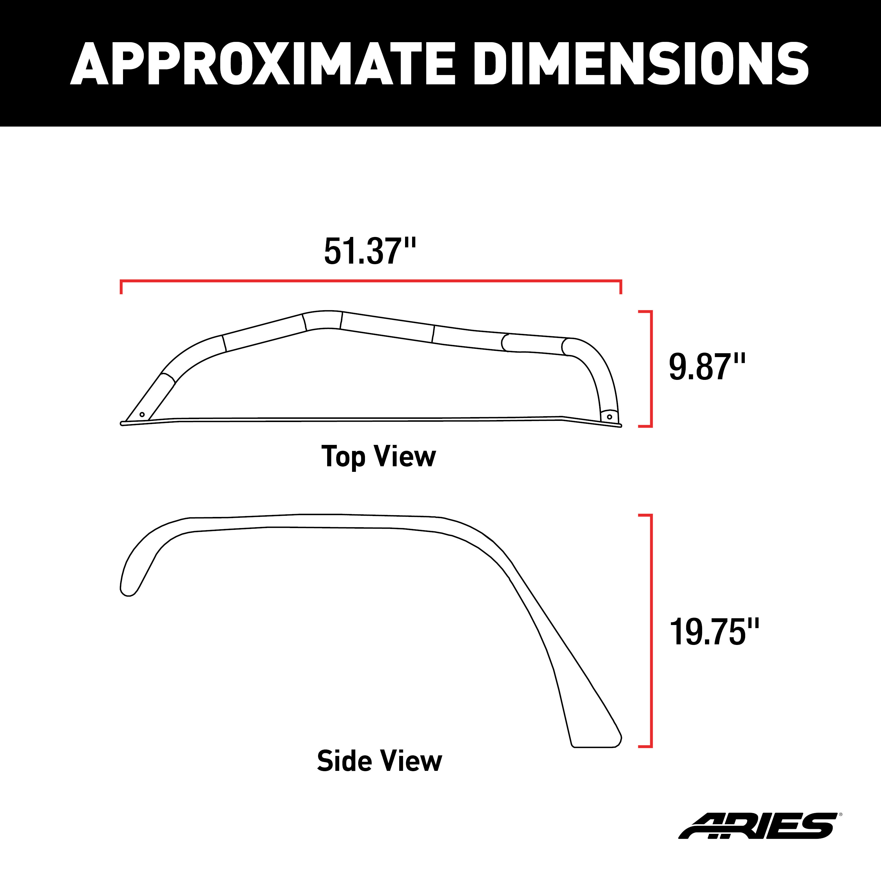 ARIES Jeep Wrangler JK Black Aluminum Front Fender Flares Fender Flare thumbnail 2
