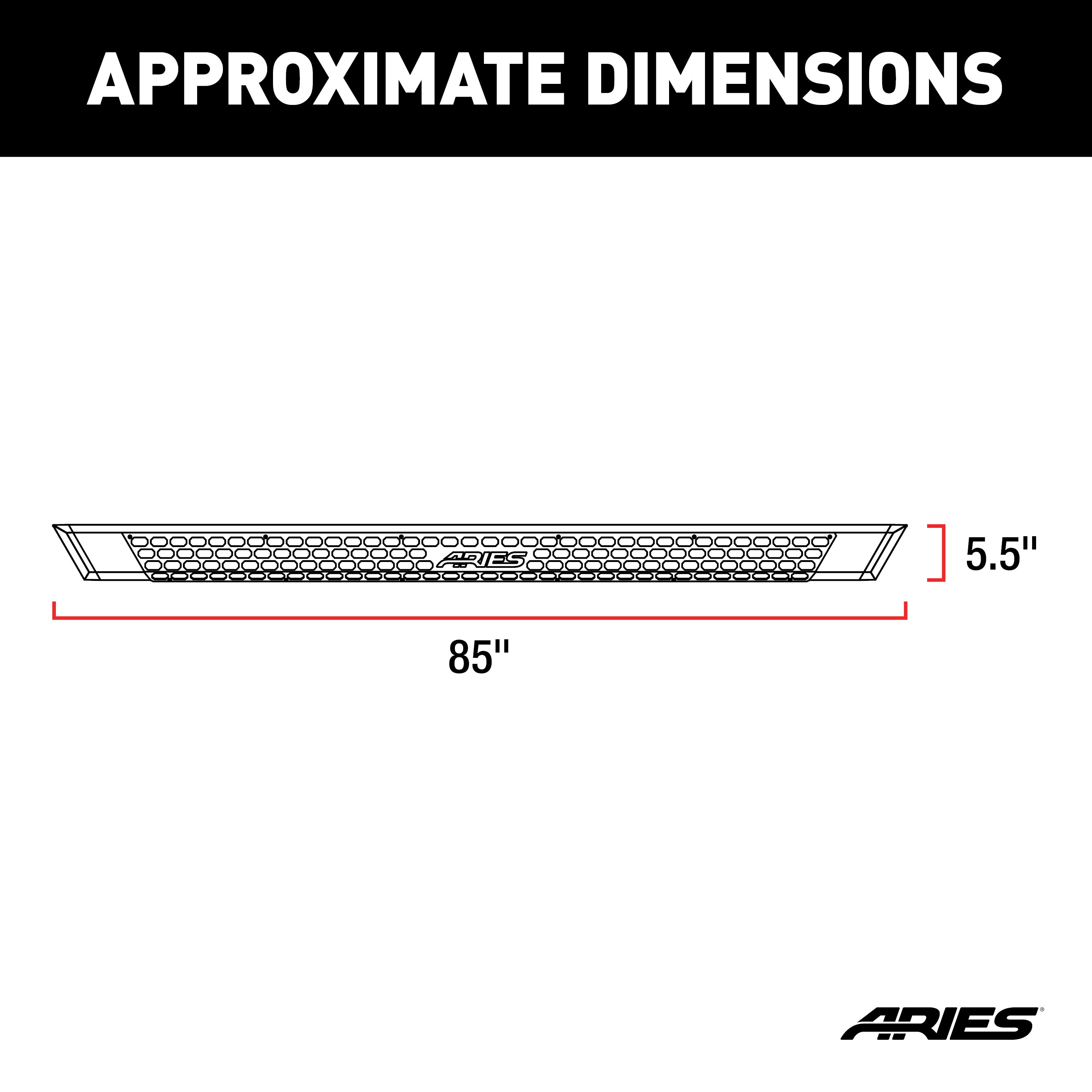 ARIES AdvantEDGE 5-1/2" x 85" Black Aluminum Side Bars, Select Ford F-150 Step Nerf Bar Kit thumbnail 1