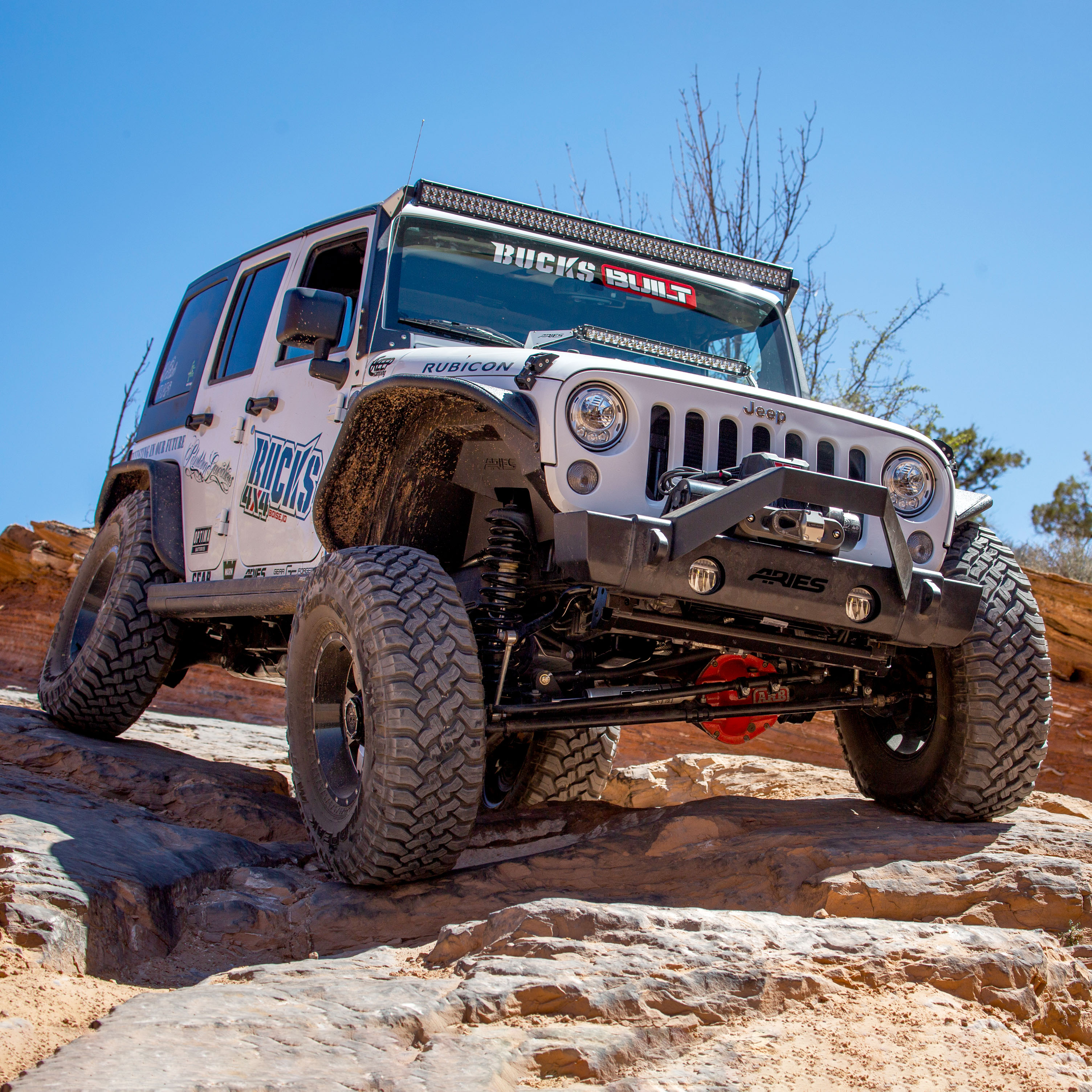 ARIES TrailCrusher Jeep Wrangler, Gladiator Steel Front Bumper Angular Brush Guard Bumper thumbnail 8