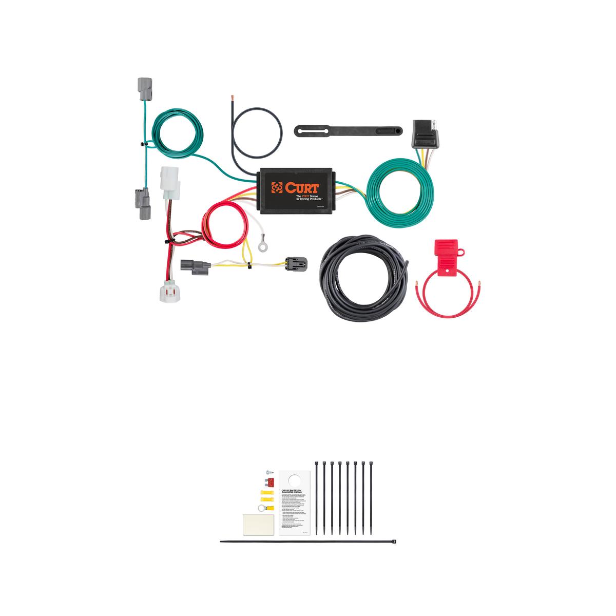 CURT Custom Wiring Harness, 4-Way Flat Output, Select Acura ILX Trailer Connector Kit thumbnail 0