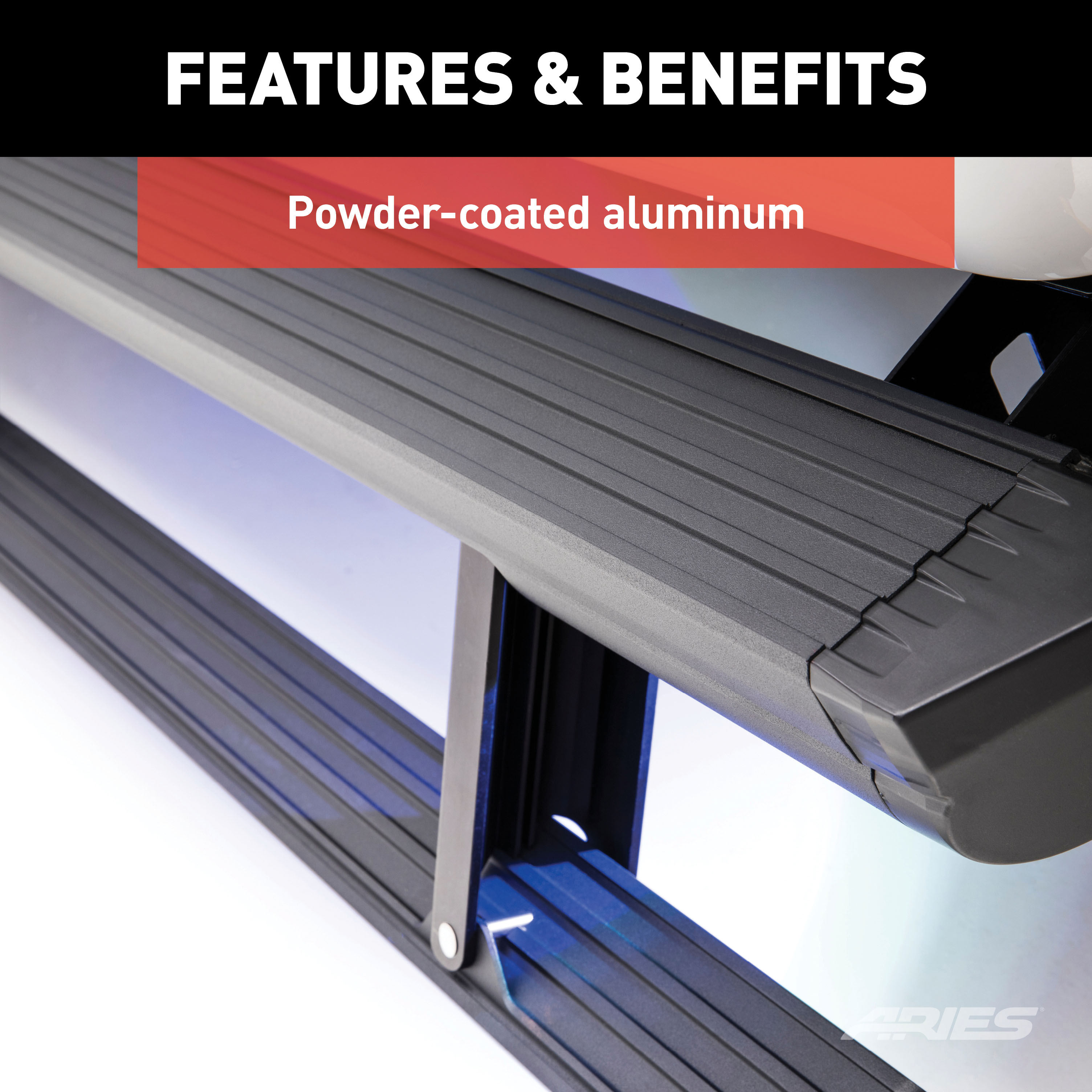 ARIES ActionTrac 48.75" Powered Running Boards, Select Jeep Wrangler JL 2-Door Step Nerf Bar Kit thumbnail 11