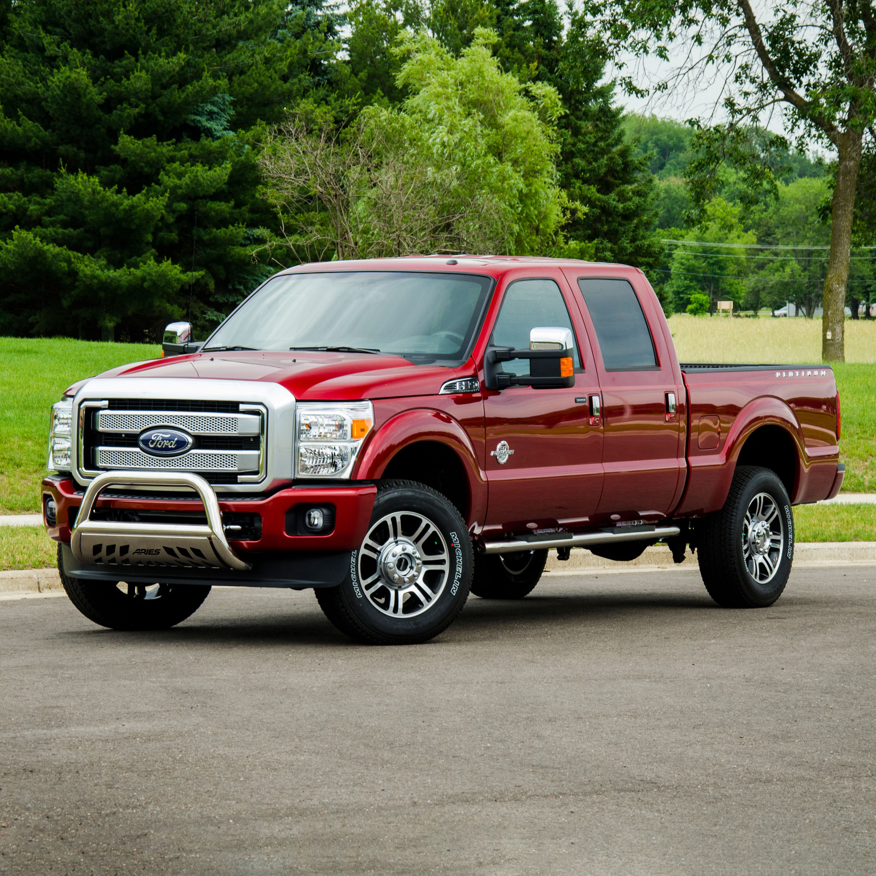 ARIES 4" Polished Stainless Oval Side Bars, Select Ford Excursion, F-250, F-350 Step Nerf Bar Kit thumbnail 8