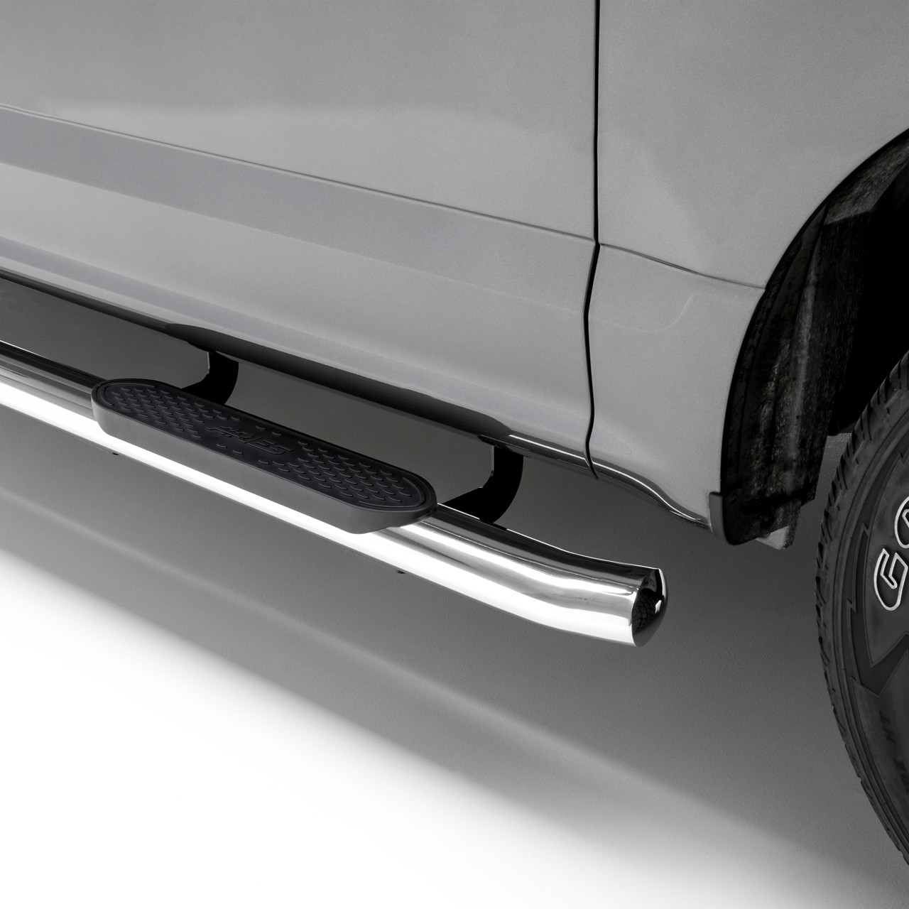ARIES 4" Polished Stainless Oval Side Bars, Select Silverado, Sierra 1500 Extended Cab Step Nerf Bar Kit thumbnail 0
