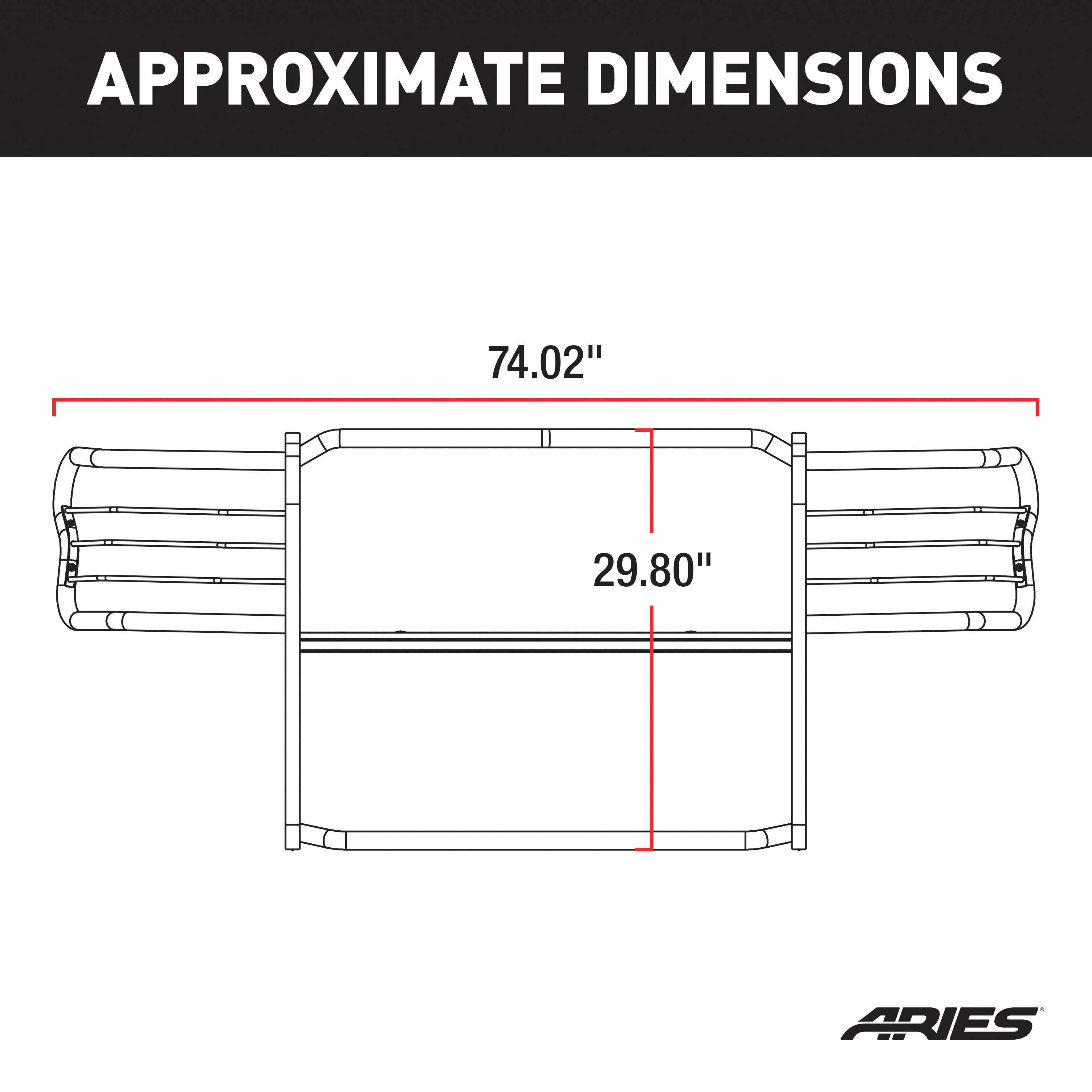 ARIES Black Steel Grille Guard, Select Dodge Dakota, Durango Grille Guard thumbnail 1