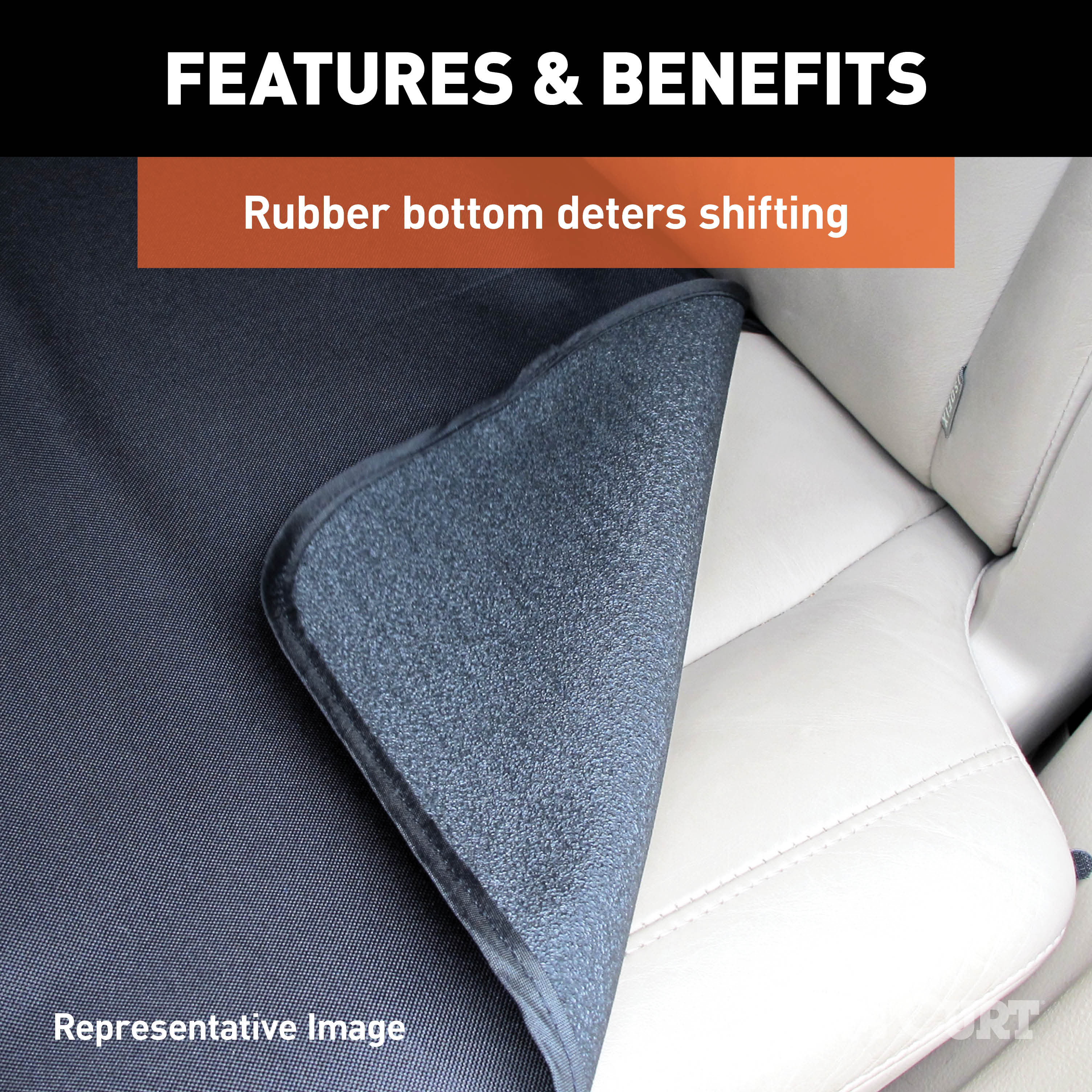 CURT Seat Defender 58" x 23" Removable Waterproof Grey Bucket Seat Cover Seat Cover thumbnail 4
