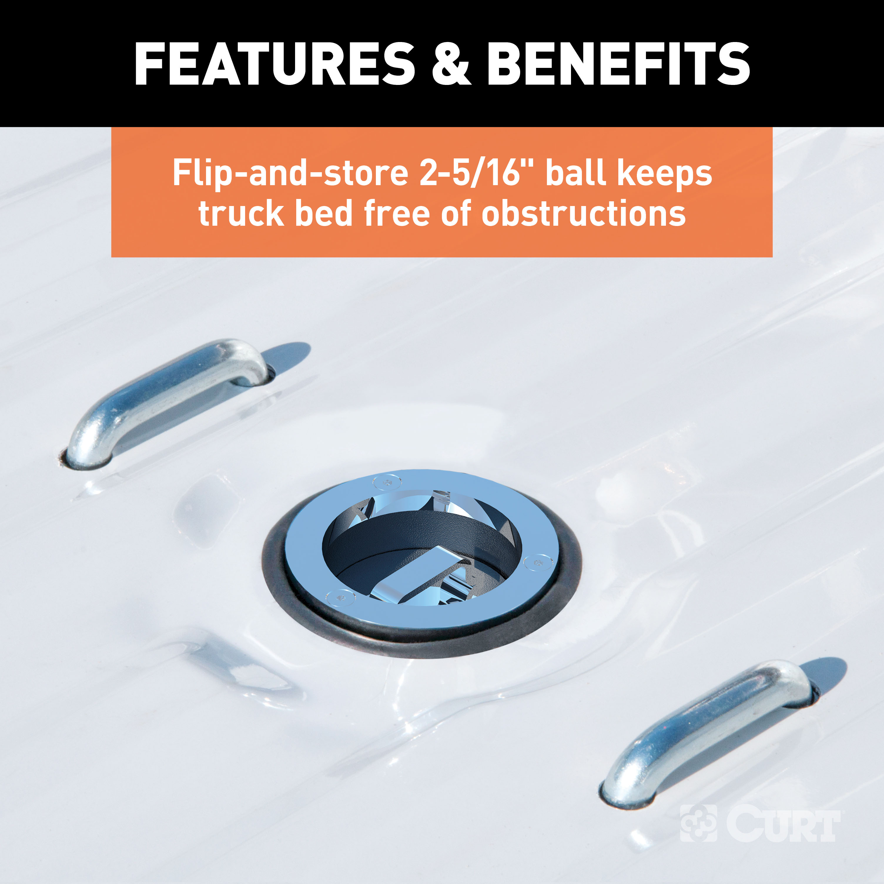 CURT Double Lock Gooseneck Hitch Kit w/ Brackets, Select Dodge, Ram 1500 Coil Springs Gooseneck Trailer Hitch Mount Kit thumbnail 1