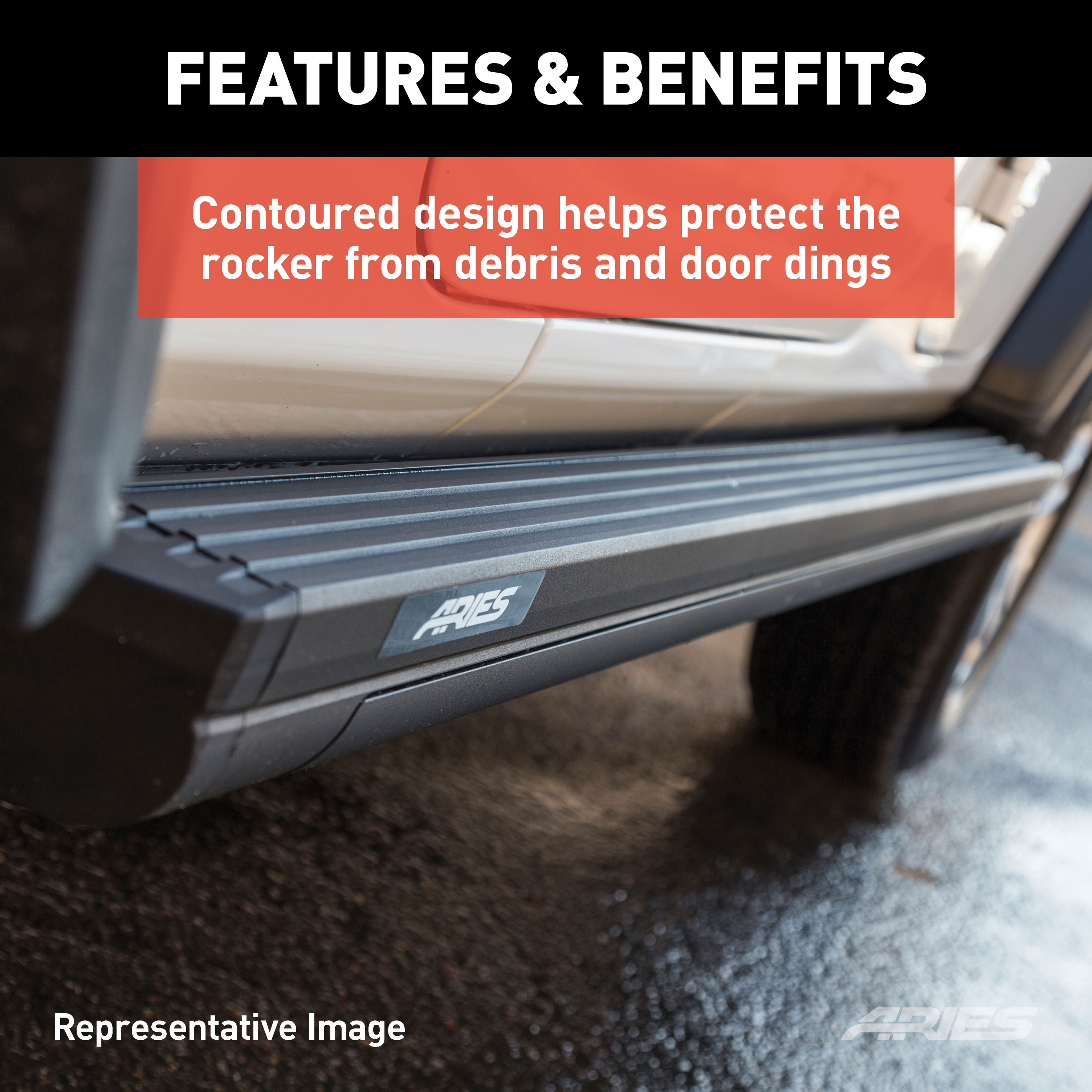 ARIES ActionTrac 83.6" Powered Running Boards, Select Jeep Gladiator Step Nerf Bar Kit thumbnail 8