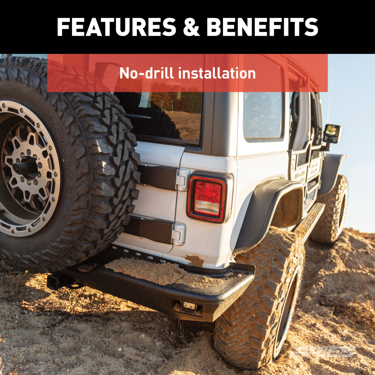 ARIES TrailChaser Jeep Wrangler Steel Rear Bumper Corners with LEDs Bumper thumbnail 4