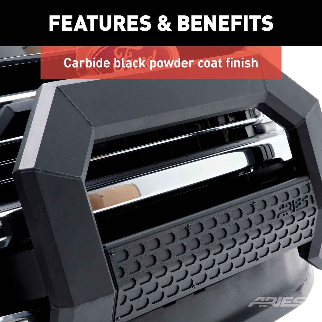 ARIES AdvantEDGE 5-1/2" Black Aluminum Bull Bar, Select Silverado, Sierra 2500, 3500 Brush Guard thumbnail 9