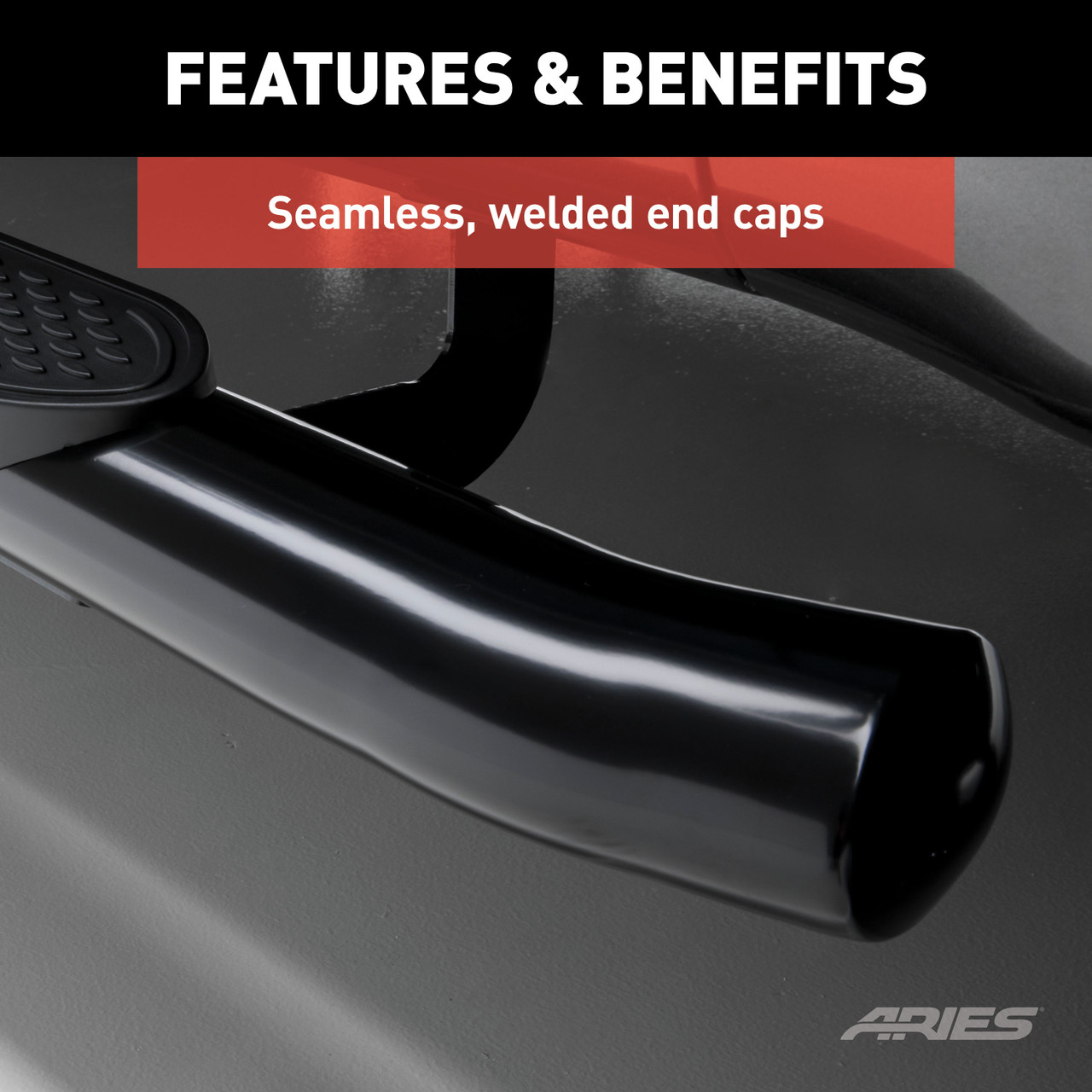 ARIES 4" Black Steel Oval Side Bars, Select Toyota Tacoma Step Nerf Bar Kit thumbnail 5