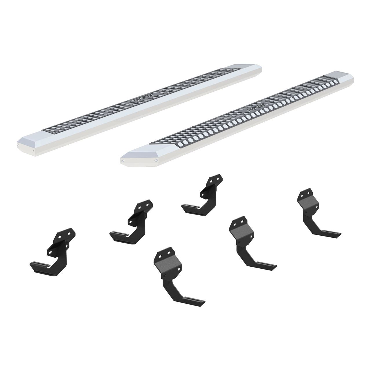 ARIES AdvantEDGE 5-1/2" x 91" Chrome Aluminum Side Bars, Select Ford F150, F250, F350 Step Nerf Bar Kit thumbnail 2