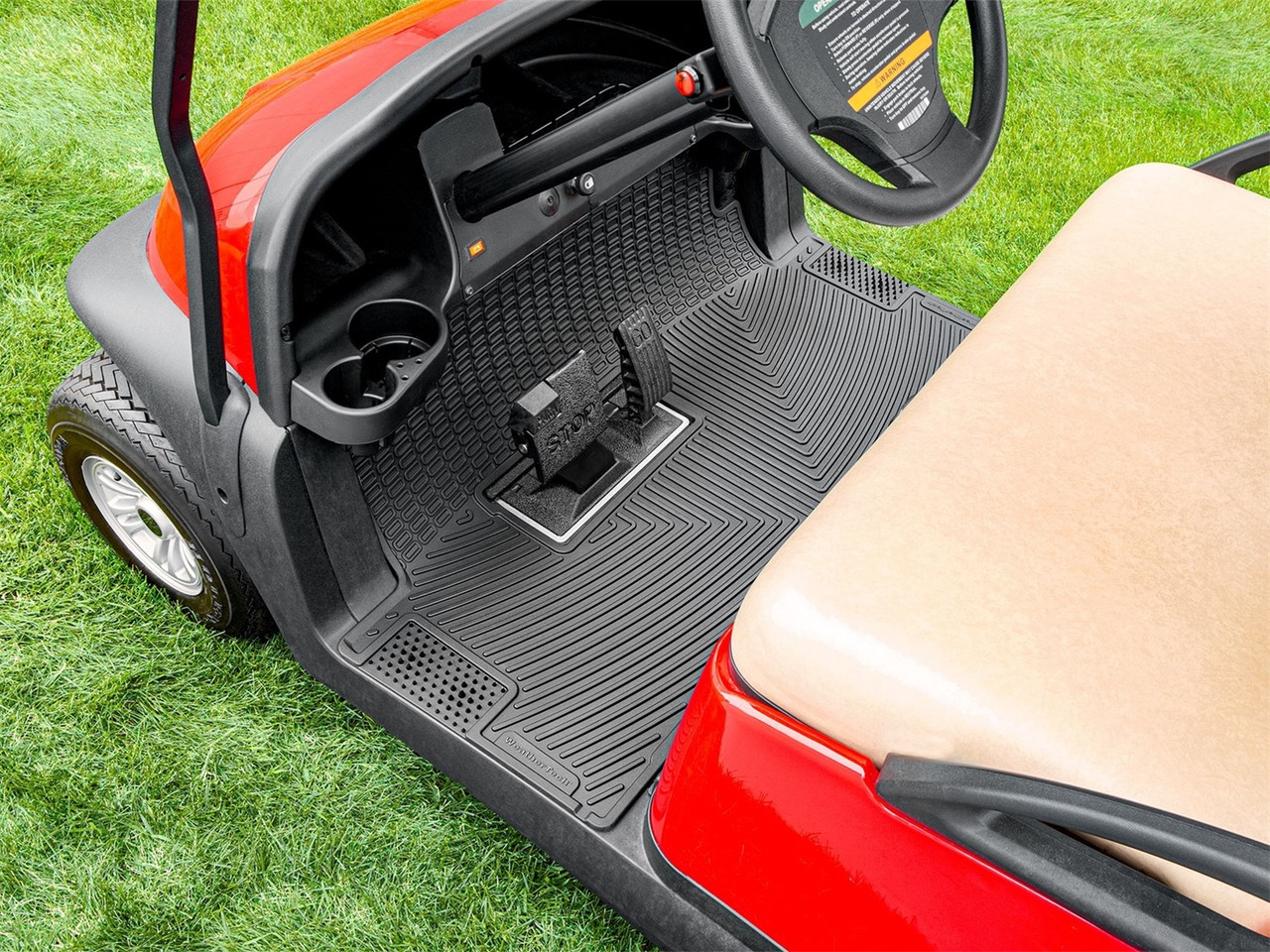 WeatherTech Golf Cart Mat; Fits w/EZGO Express 16-21/TXT 09-22/Valor 20-22/Cushman Shuttle 19-24 Golf Carts; Front; 1 Pc. W598 thumbnail 0