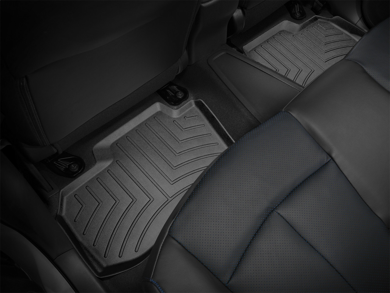 WeatherTech FloorLinerTM DigitalFit; Black; Rear; 2 Pieces 445502 thumbnail 0