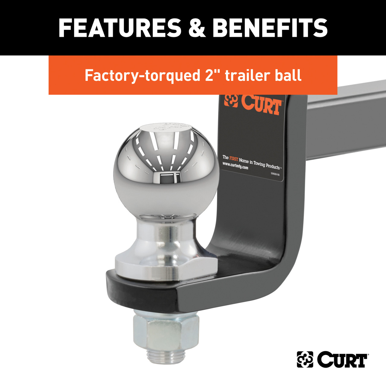 CURT 3,500 lbs Trailer Hitch Ball Mount with Switch Ball Trailer Ball (1-7/8", 2" & 2-5/16" Balls) & 5/8" Hitch Lock (3" Receiver) thumbnail 4
