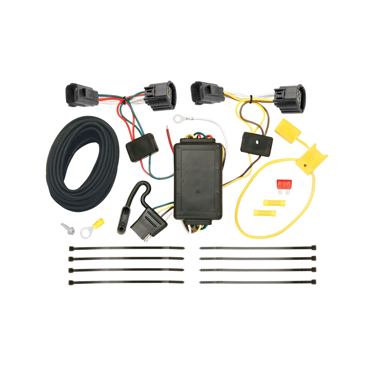 2012-2014 Ford Focus Hatchback, Except ST w/Center Exhaust Draw-tite Class 1 Trailer Hitch, 1-1/4 Inch Square Receiver Bundle w/ Plug-n-Play T-One Wiring Harness thumbnail 1