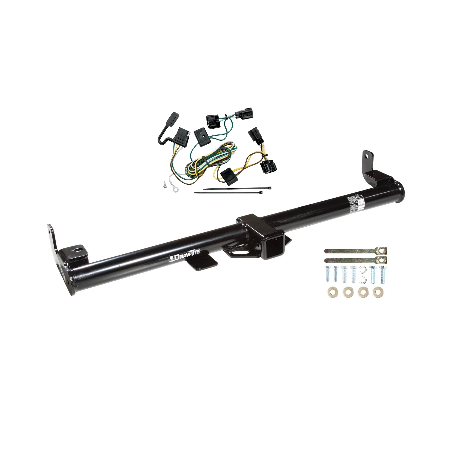 1998-2006 Jeep Wrangler Draw-tite Class 3 Trailer Hitch, 2 Inch Square Receiver Bundle w/ Plug-n-Play T-One Wiring Harness thumbnail 0