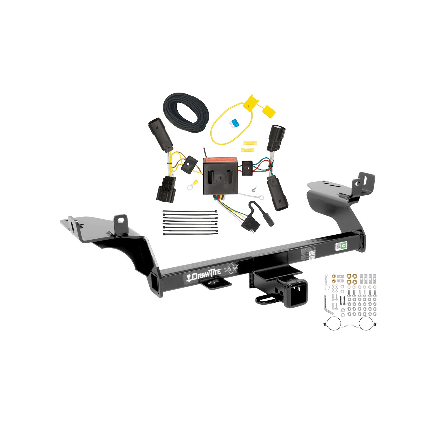 2013-2016 Ford Escape Draw-tite Class 3 Trailer Hitch, 2 Inch Square Receiver Bundle w/ Plug-n-Play T-One Wiring Harness 75782 thumbnail 0