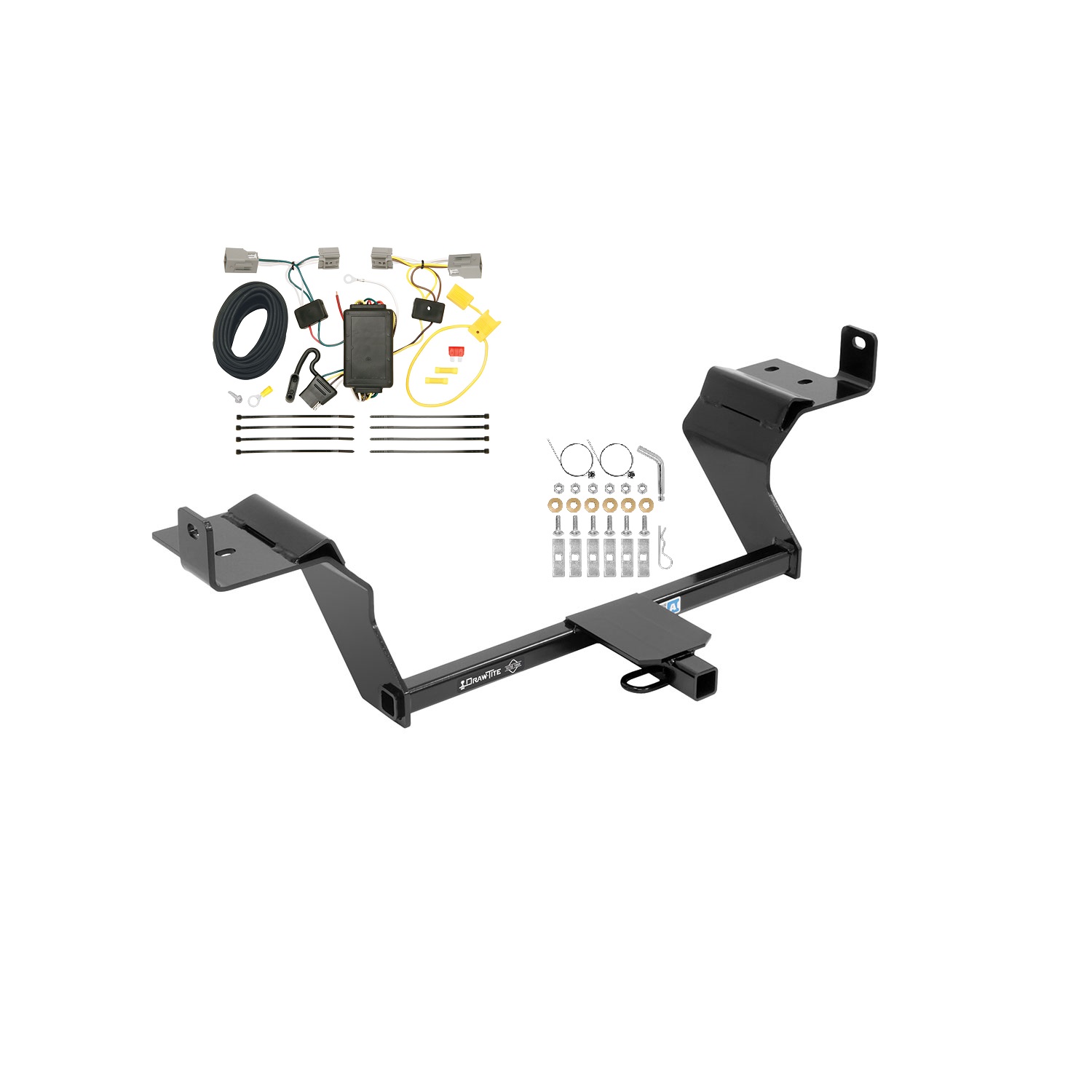 2015-2023 Ford Mustang Draw-tite Class 1 Trailer Hitch, 1-1/4 Inch Square Receiver Bundle w/ Plug-n-Play T-One Wiring Harness thumbnail 0
