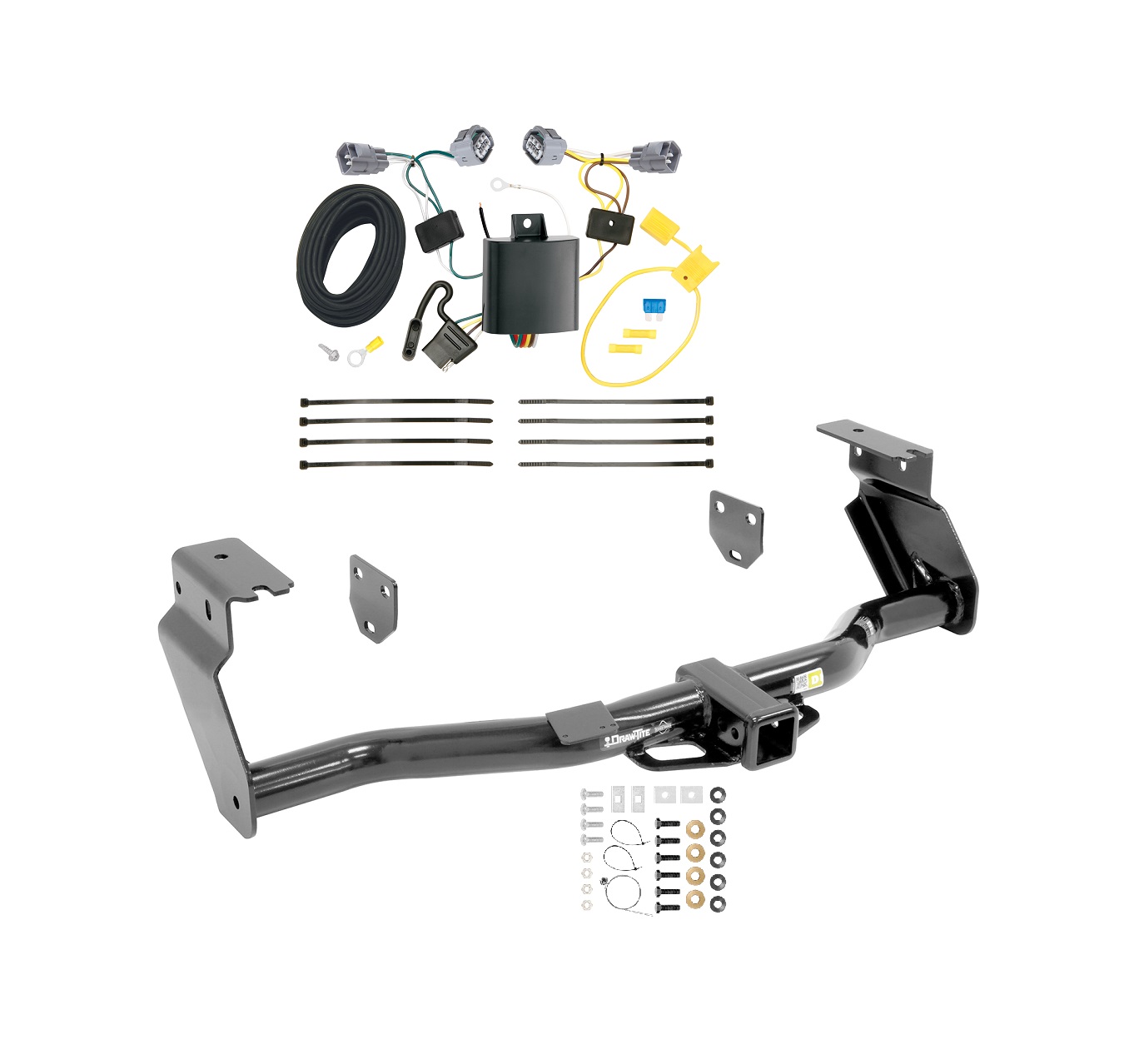 2014-2018 Jeep Cherokee Trailhawk Draw-tite Class 3 Trailer Hitch, 2 Inch Square Receiver Bundle w/ Plug-n-Play T-One Wiring Harness 75838 thumbnail 0