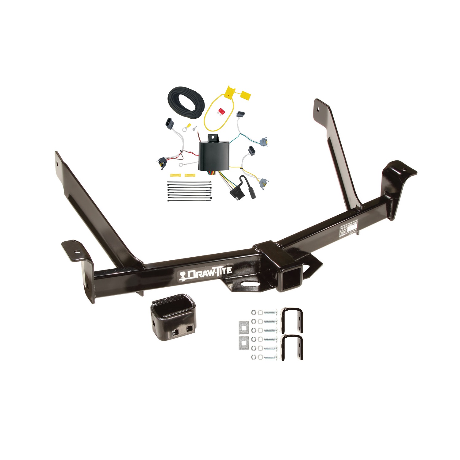 1995-2000 Ford Explorer Draw-tite Class 3 Trailer Hitch, 2 Inch Square Receiver Bundle w/ Plug-n-Play T-One Wiring Harness 75096 thumbnail 0