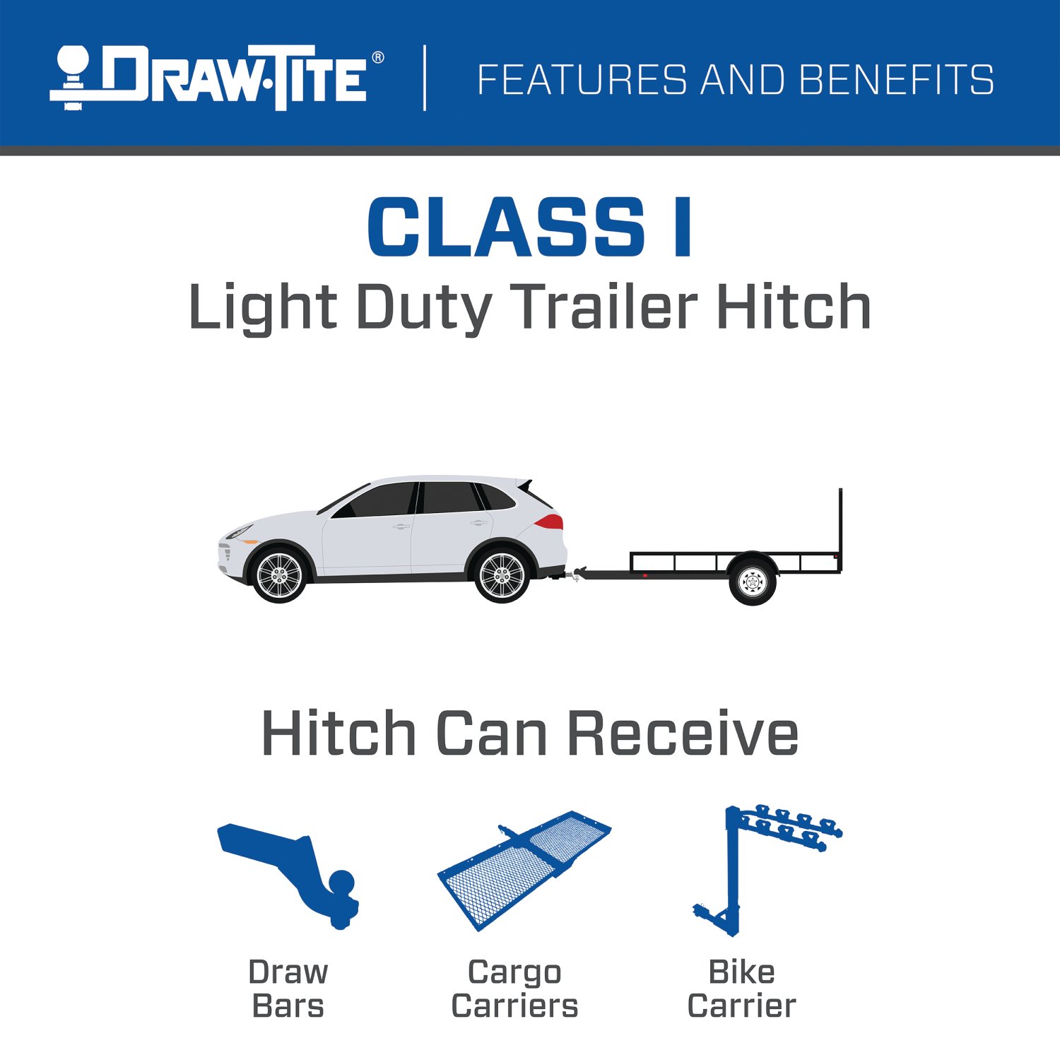 2020-2024 Hyundai Venue Draw-Tite Class 1 Trailer Hitch, 1-1/4 Inch Square Receiver Bundle w/ Plug-n-Play T-One Wiring Harness thumbnail 4