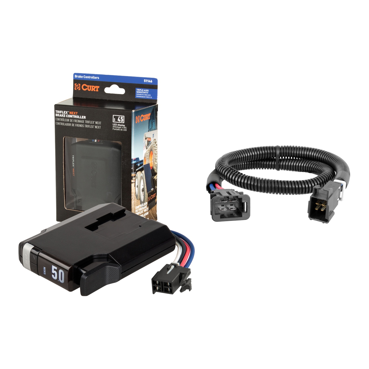 2009-2025 Audi Q5 With factory 7-way CURT TriFlex NEXT Proportional Motion-Sensing Trailer Brake Controller for 1-4 Axles #51146 thumbnail 0