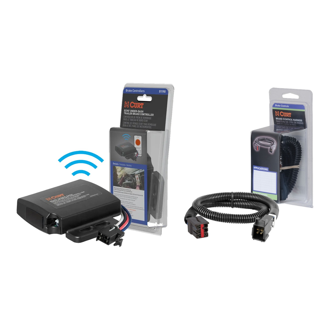 2099-2004 Ford F-250 Super Duty  CURT Echo Under-Dash Trailer Brake Controller, Bluetooth® Smartphone for 1-4 Axles #51190 thumbnail 0