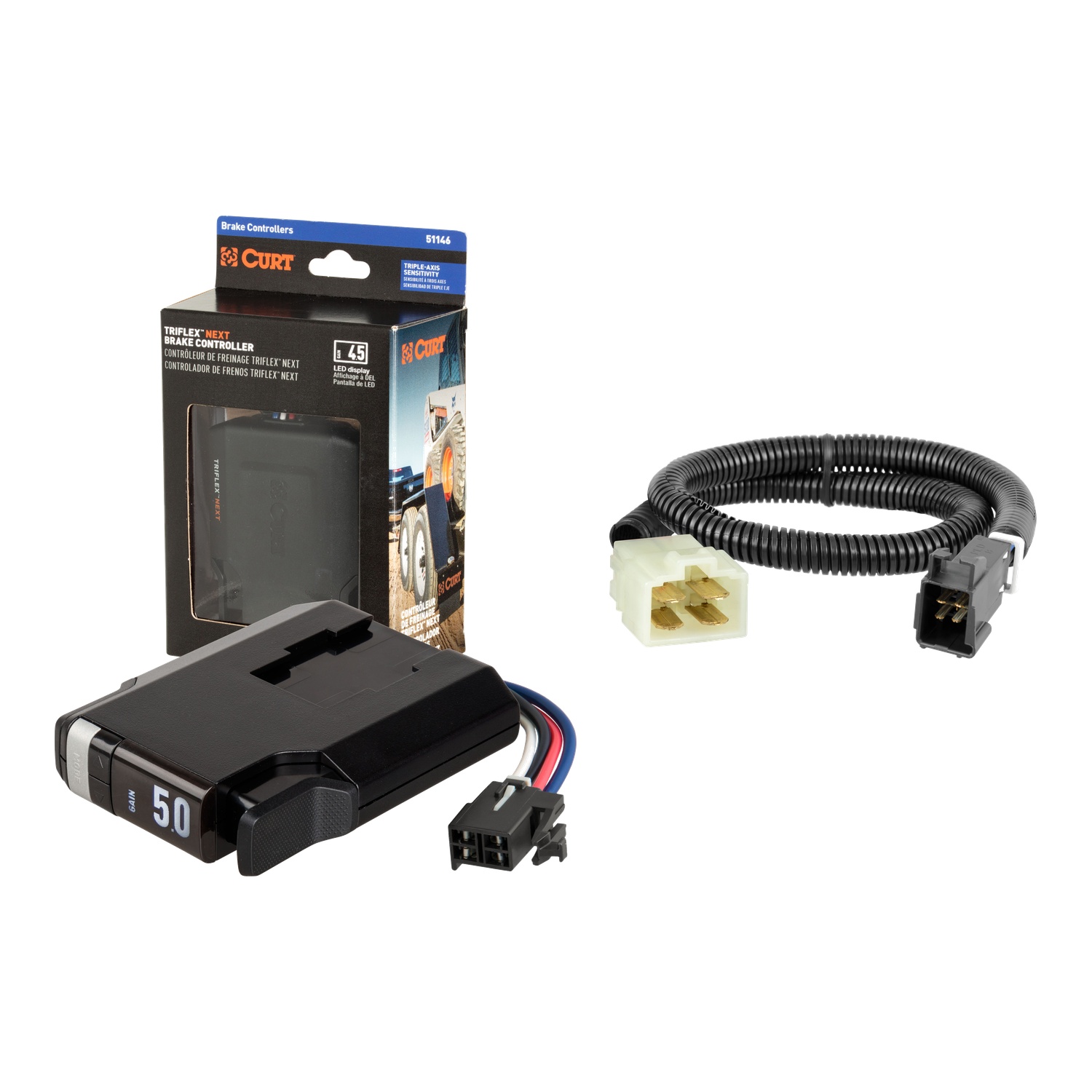 2021-2026 Genesis GV80  CURT TriFlex NEXT Proportional Motion-Sensing Trailer Brake Controller for 1-4 Axles #51146 thumbnail 0