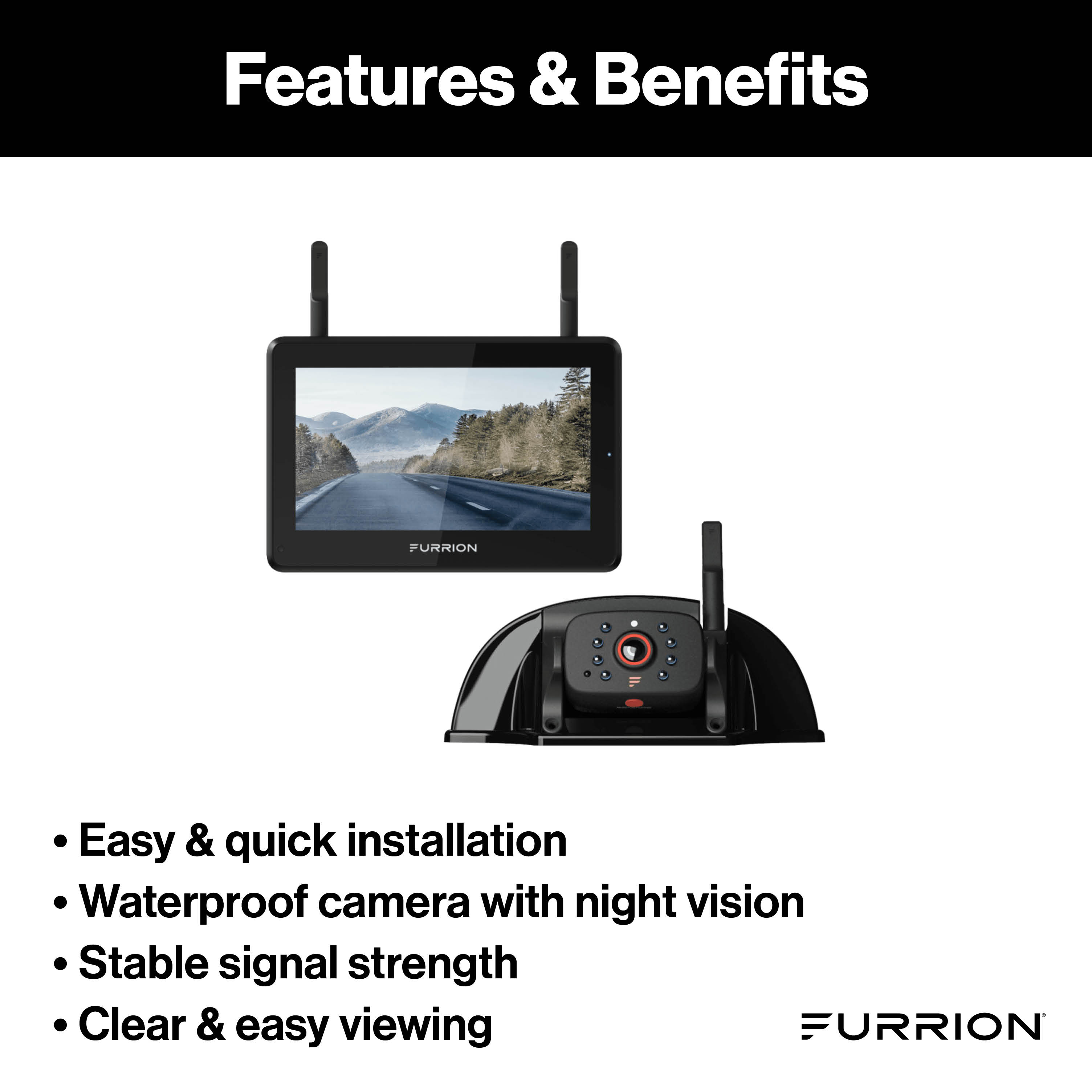 Furrion Vision S®+ RV Observation System - 7" Monitor, Sharkfin Camera #2021124329 thumbnail 2