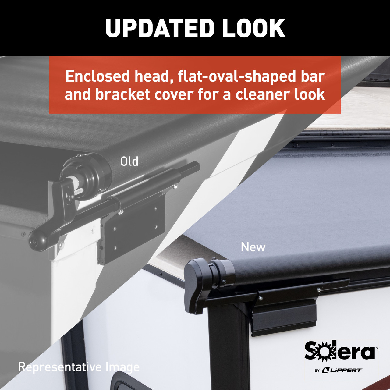 Solera 5000 Series Slide Topper Awning, Black - 5'6" (5'1" Fabric) #V000168104 thumbnail 3