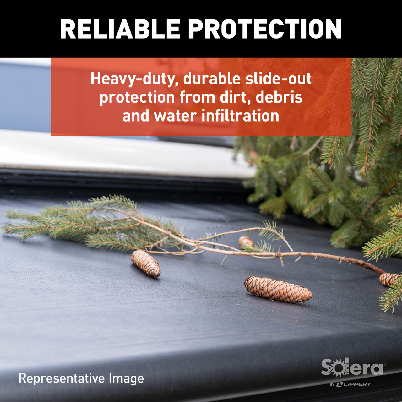 Solera 5000 Series Slide Topper Awning, Black - 7'6" (7'1" Fabric) #V000165062 thumbnail 2
