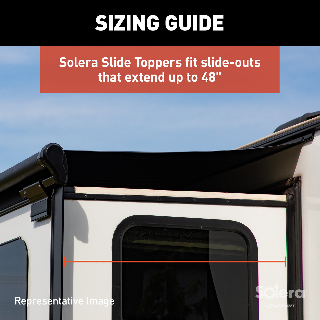 Solera 5000 Series Slide Topper Awning, Black - 7'6" (7'1" Fabric) #V000165062 thumbnail 6