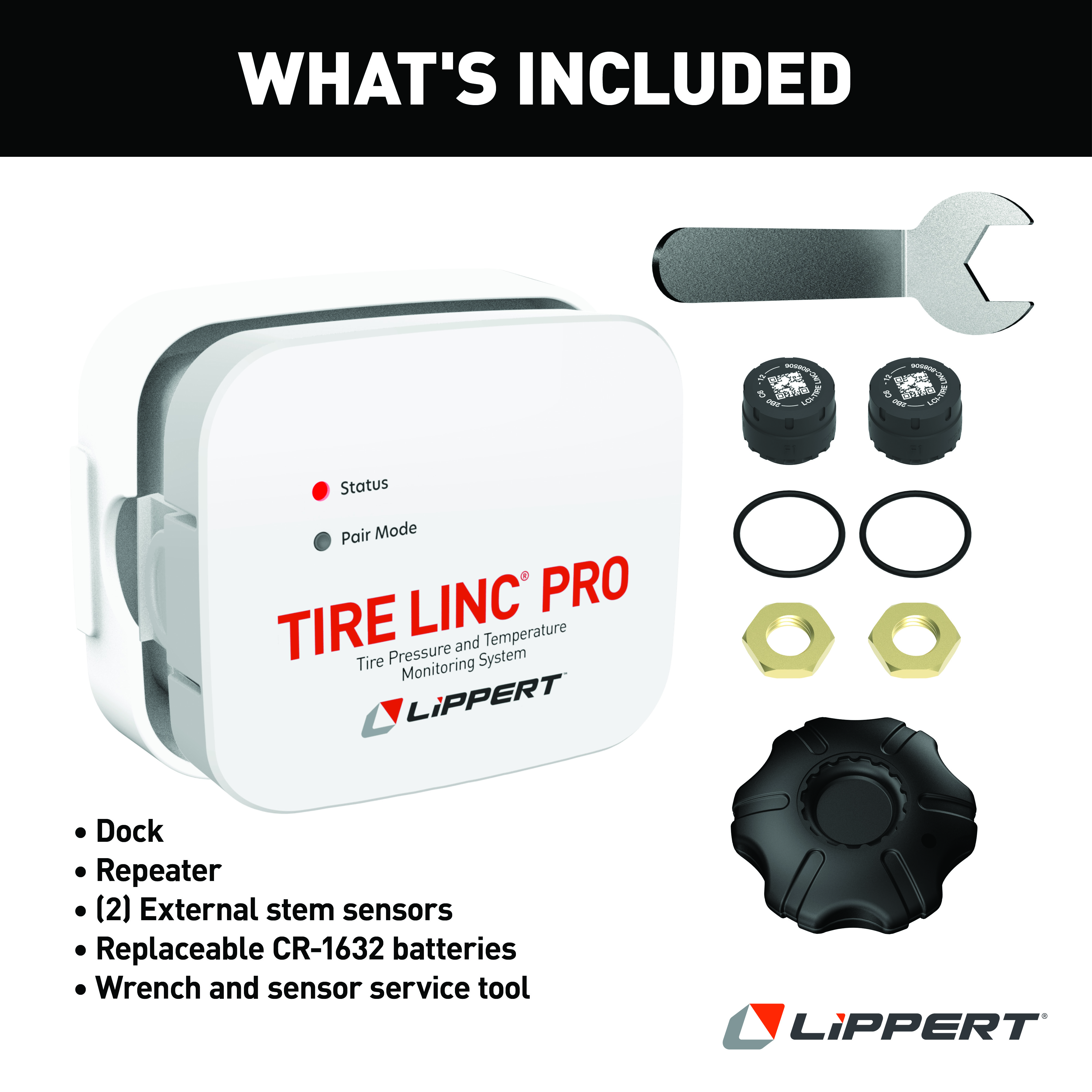 Lippert Tire Linc® PRO RV Tire Pressure & Temperature Monitoring System (TPMS) - 2-Tire Sensor Kit #2024115887 thumbnail 7