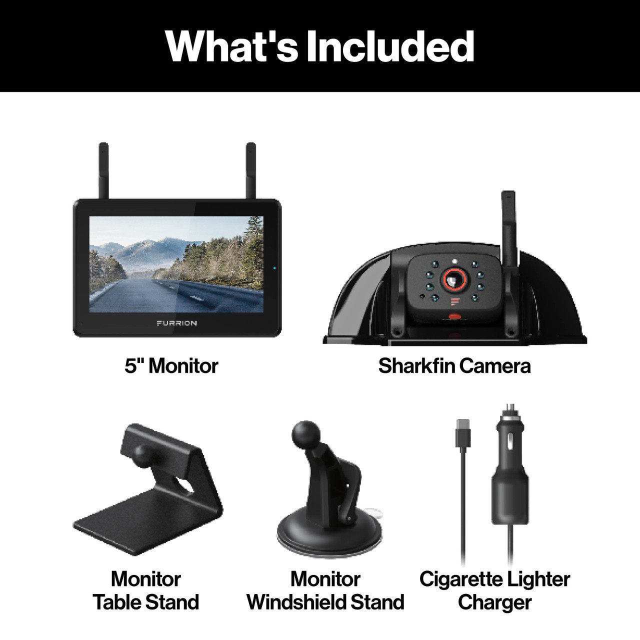 Furrion Vision S®+ RV Backup Camera System - 5" Monitor, Rear Sharkfin Camera #2021124370 thumbnail 1