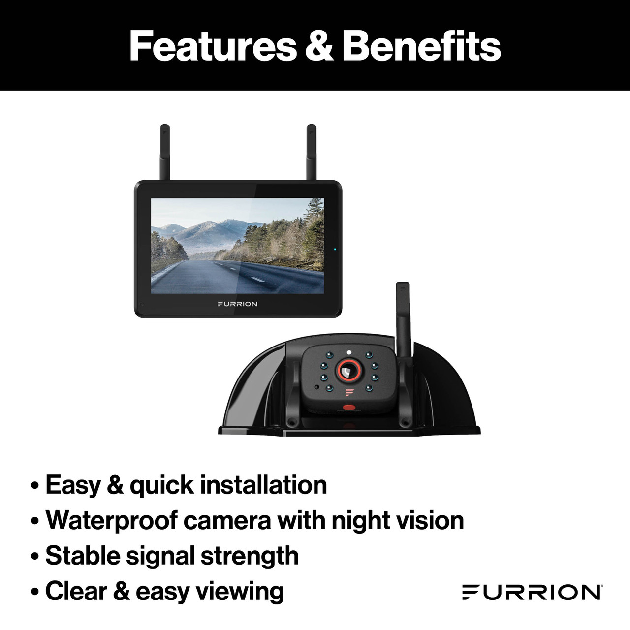 Furrion Vision S®+ RV Backup Camera System - 5" Monitor, Rear Sharkfin Camera #2021124370 thumbnail 2