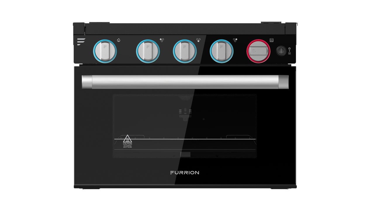 Furrion 3-Burner RV Gas Range Oven with Flame Sense (FFD) - 17", Glass Cover, Black & Stainless Steel Finish #2023045674 thumbnail 1