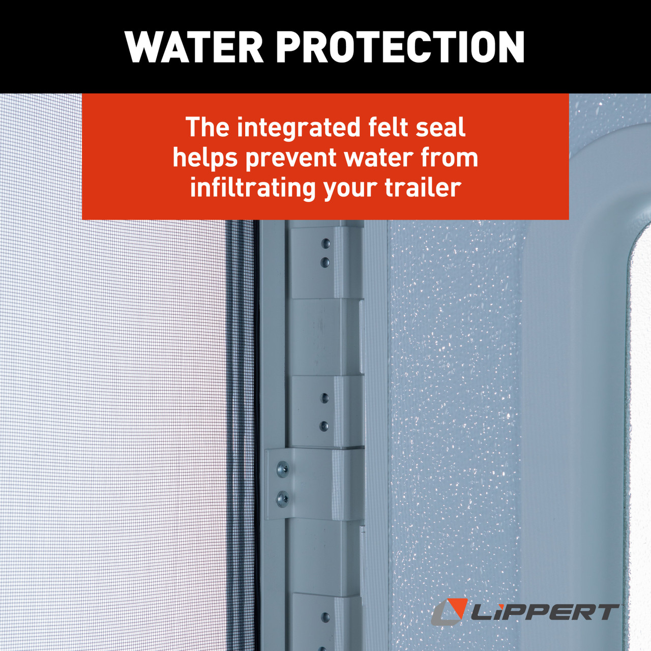 Lippert Right Hinge RV Radius Entry Door with Screen Door - 26" x 70" (Polar White, White Window Frame) #V000381469 thumbnail 6